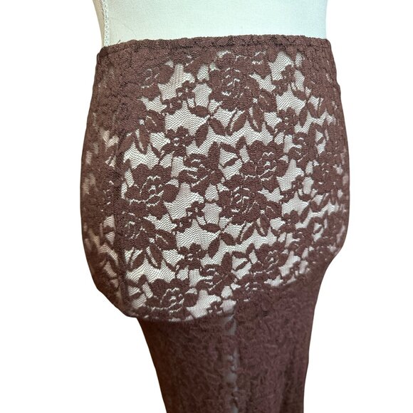 LIONESS Black Swan Lace Maxi in Chocolate Brown X-Small Womens Long Skirt - Picture 8 of 15
